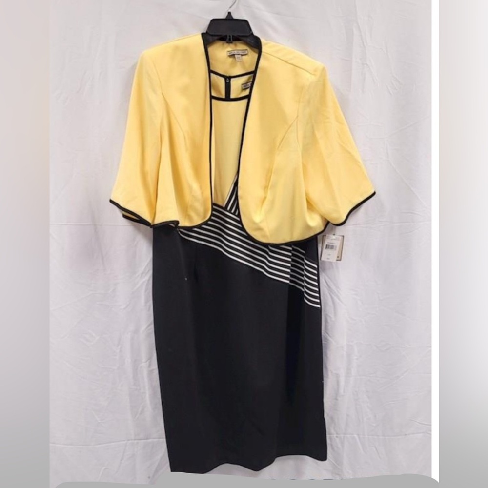 MAYA BROOKE Stripped 2pc Jacket/Dress size 22 New